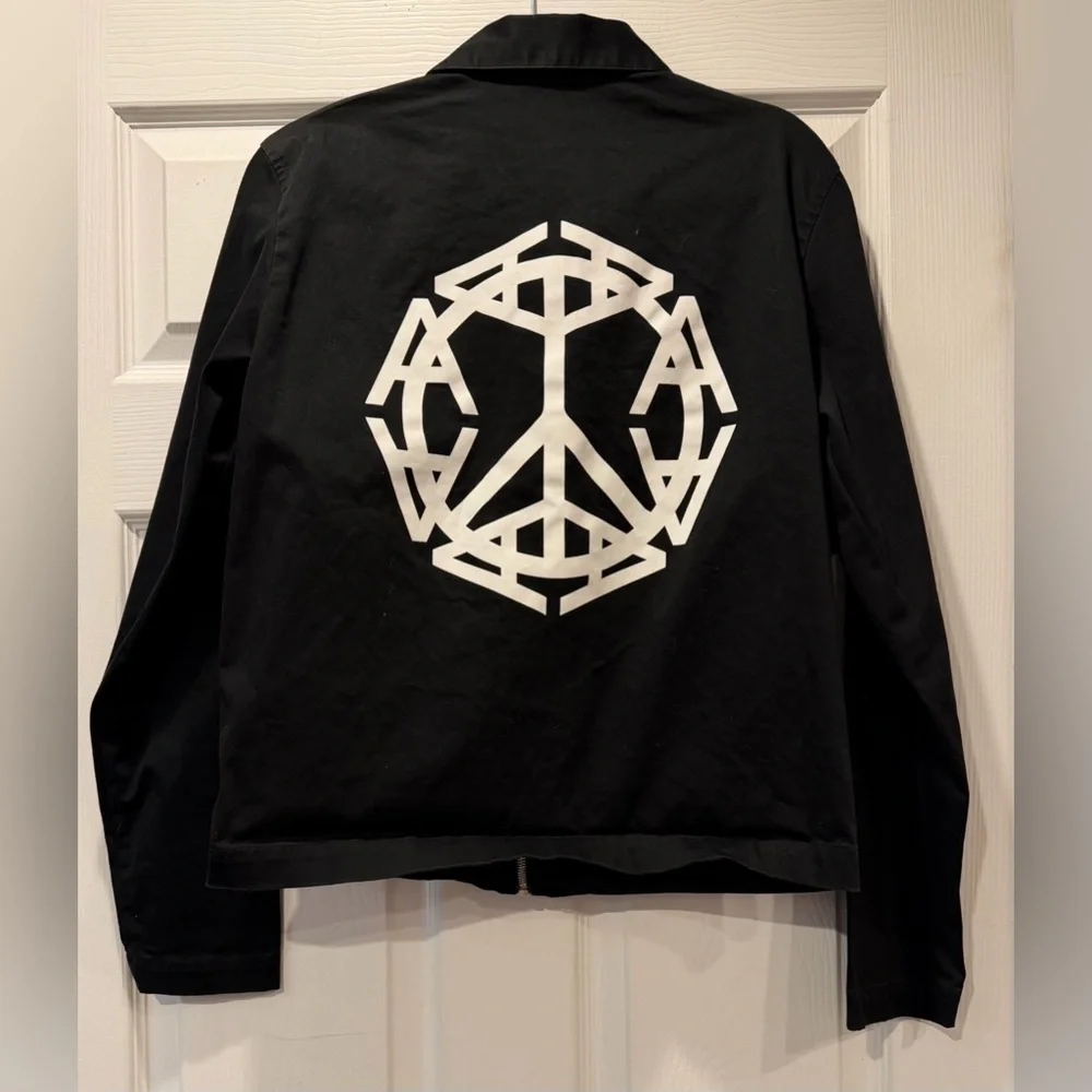 1017 ALYX 9SM peace sign graphic black full zip jacket